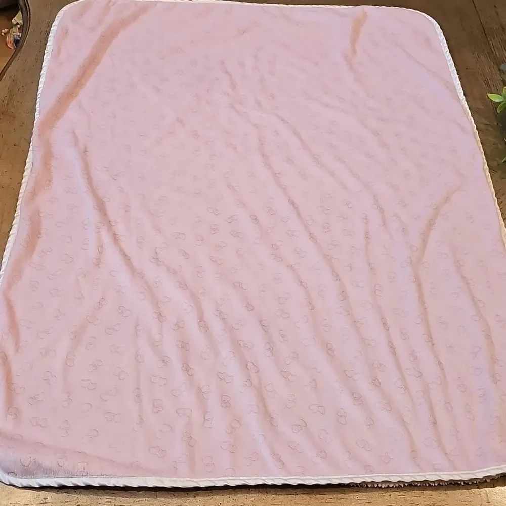 Pink Baby Blanket with Heart Pattern